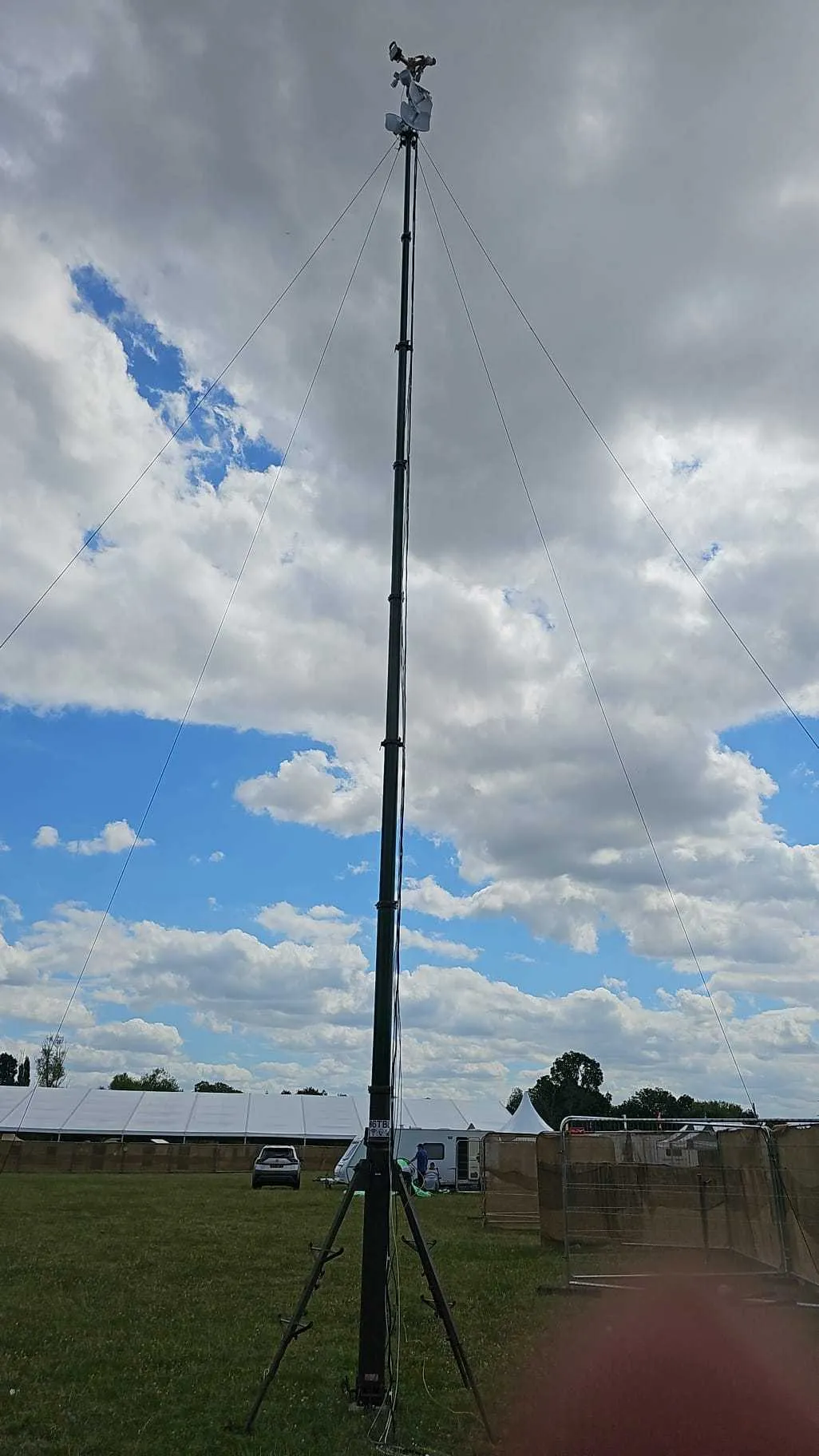 Event mast with CCTV and radio antennas