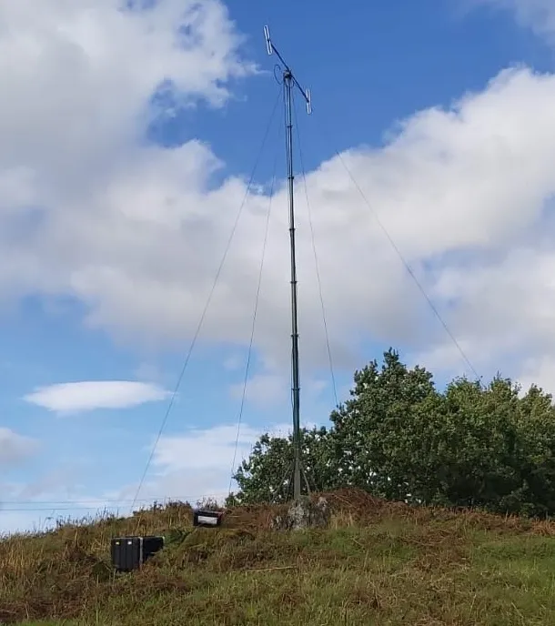 Radio mast on a remote hilltop site